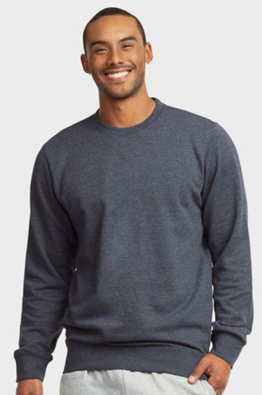 Men's Lightweight Fleece Sweatshirt Cotton Blend Crewneck Pullover for Casual Wear